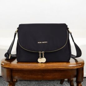 6095 Bolsa Transversal Rosa Amora Poliuretano PU -  preto