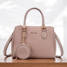 9035 Bolsa de Ombro Rosa Amora Poliuretano PU -  Rosa