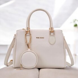 9035 Bolsa de Ombro Rosa Amora Poliuretano PU -  Branco