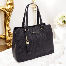 3472 Bolsa de Ombro Veryrio Poliuretano PU - Preto