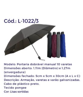 Portaria dobrável manual 10 varetas